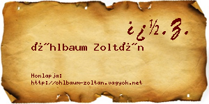 Öhlbaum Zoltán névjegykártya