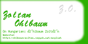 zoltan ohlbaum business card